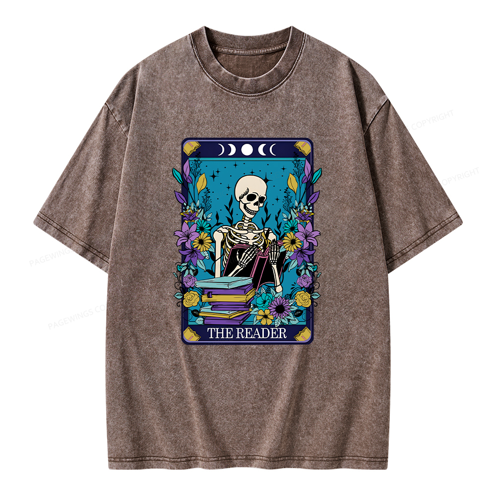 Pagewings The Reader Tarot Card Shirt Unisex Washed T-shirt
