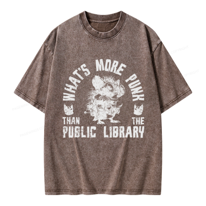 Pagewings What's More Punk Than The Public Library Unisex Washed T-shirt