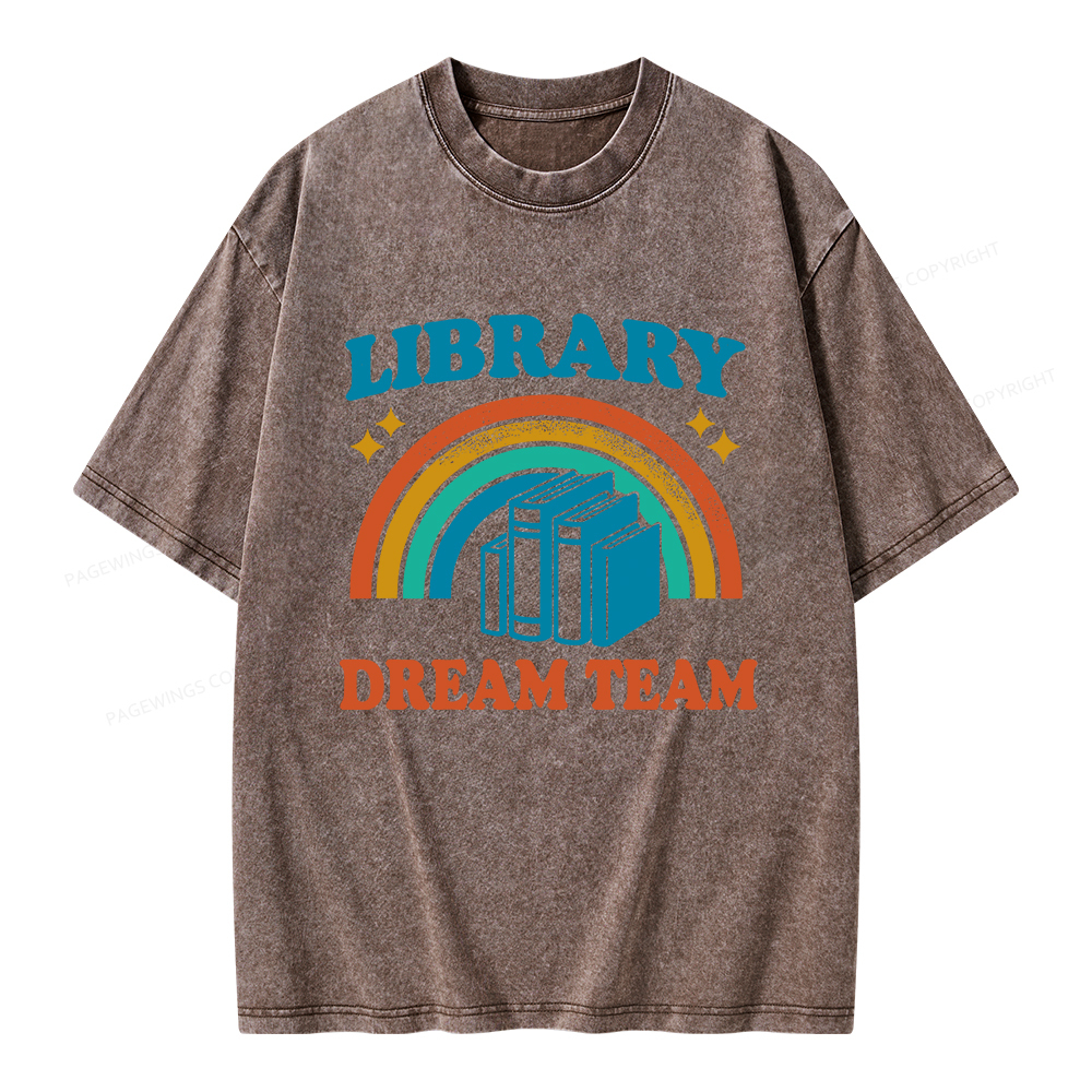 Pagewings Library Dream Team Unisex Washed T-shirt