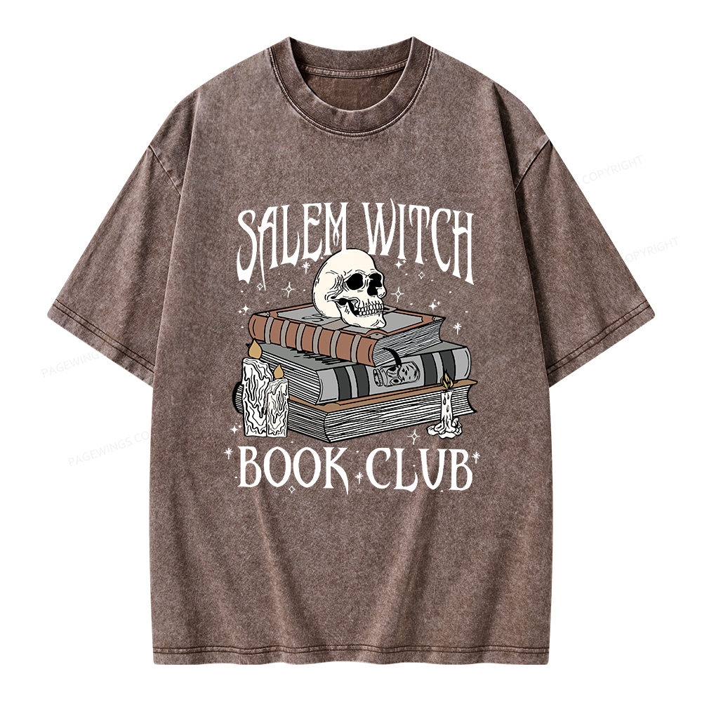 Pagewings Salem Witch Book Club Unisex Washed T-shirt