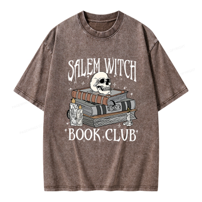 Pagewings Salem Witch Book Club Unisex Washed T-shirt