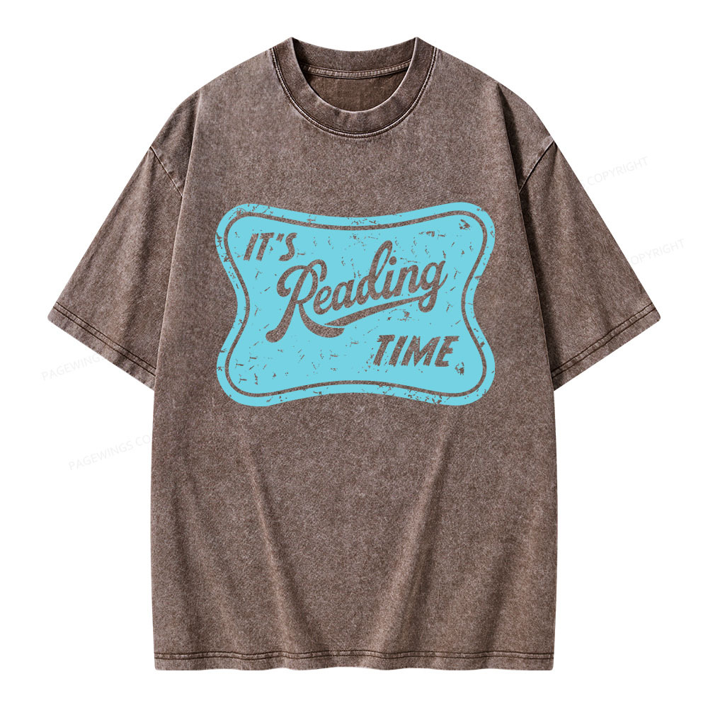Pagewings It’s Reading Time Unisex Washed T-shirt