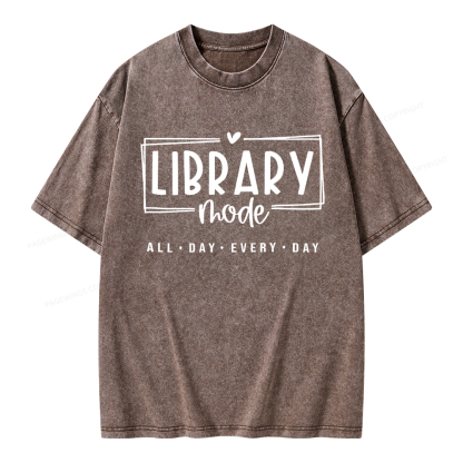 Pagewings Library Mode Unisex Washed T-shirt