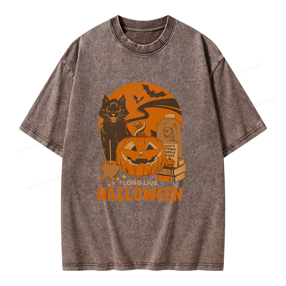 Pagewings Long Live Halloween Unisex Washed T-shirt