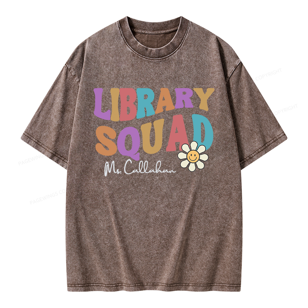 Pagewings Personalized Library Team Unisex Washed T-shirt