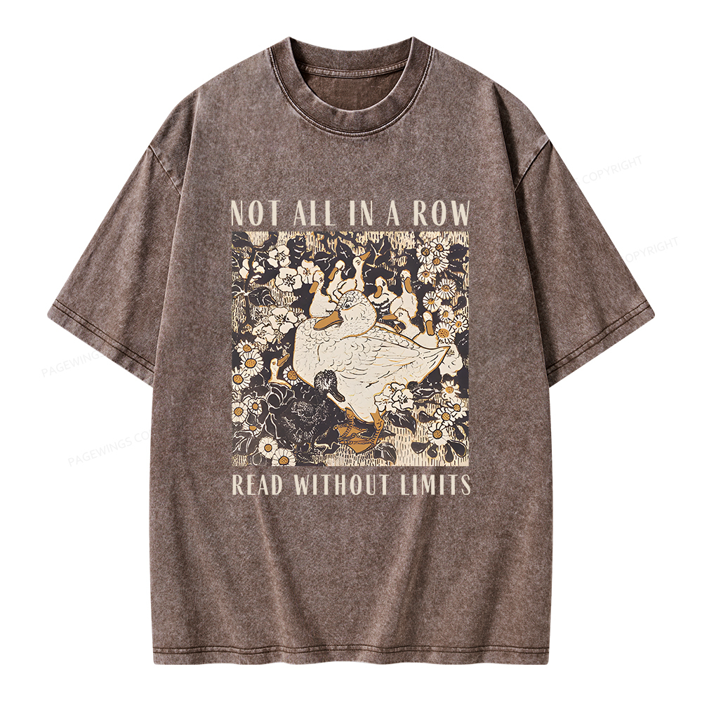 Pagewings Not All In A Row Read Without Limits Unisex Washed T-shirt