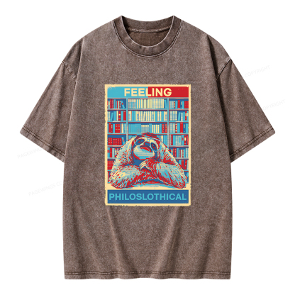 Pagewings Feeling Philoslothical Unisex Washed T-shirt
