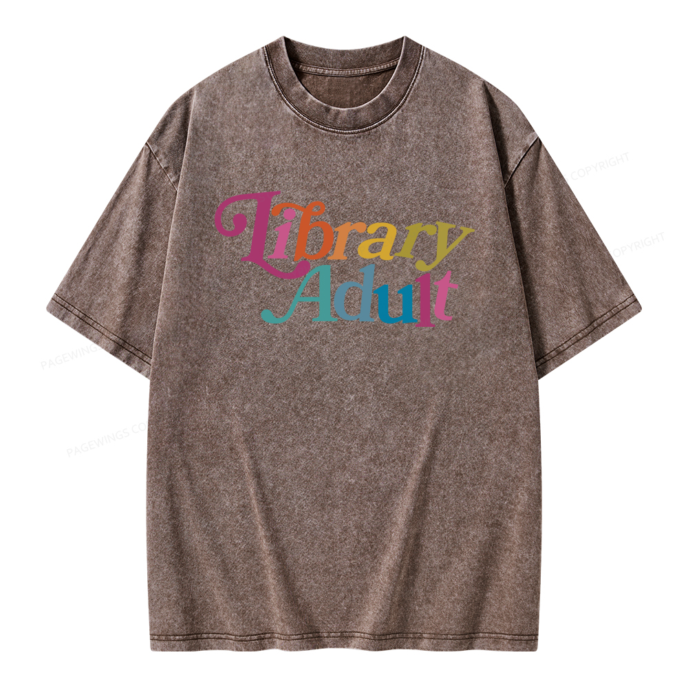 Pagewings Library Adult, Library Kid Unisex Washed T-shirt