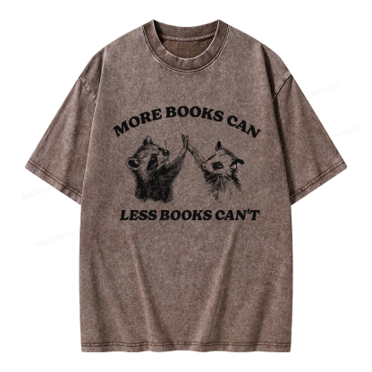 Pagewings More Books Can Less Books Can't Unisex Washed T-shirt