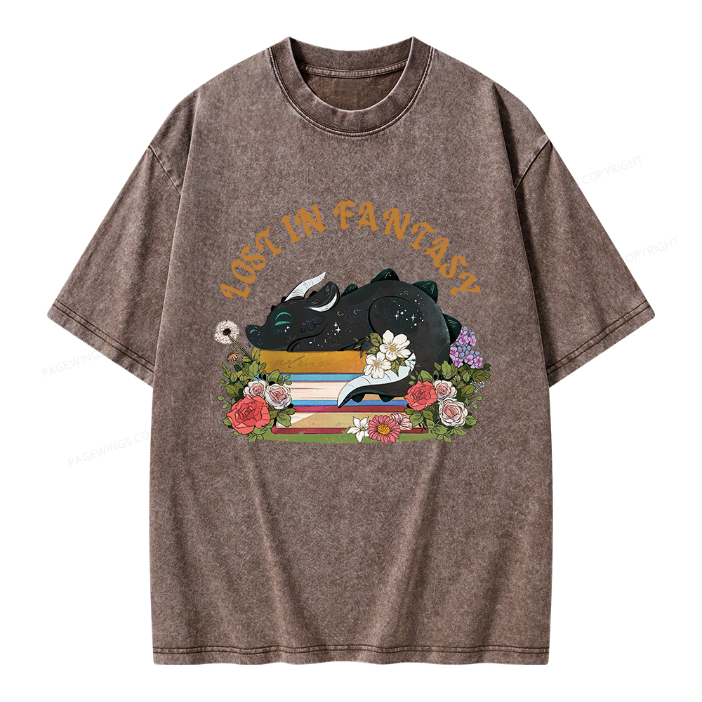 Pagewings Lost In Fantasy Unisex Washed T-shirt