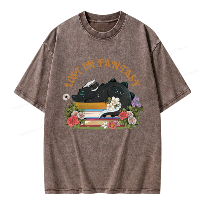 Pagewings Lost In Fantasy Unisex Washed T-shirt