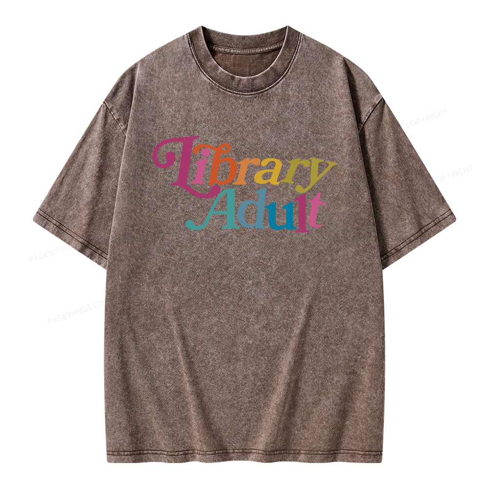 Pagewings Library Adult, Library Kid Unisex Washed T-shirt