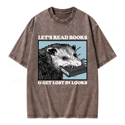 Pagewings Let’s Read Books & Get Lost In Looks Unisex Washed T-shirt