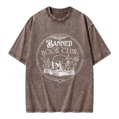Pagewings Banned Book Club Unisex Washed T-shirt