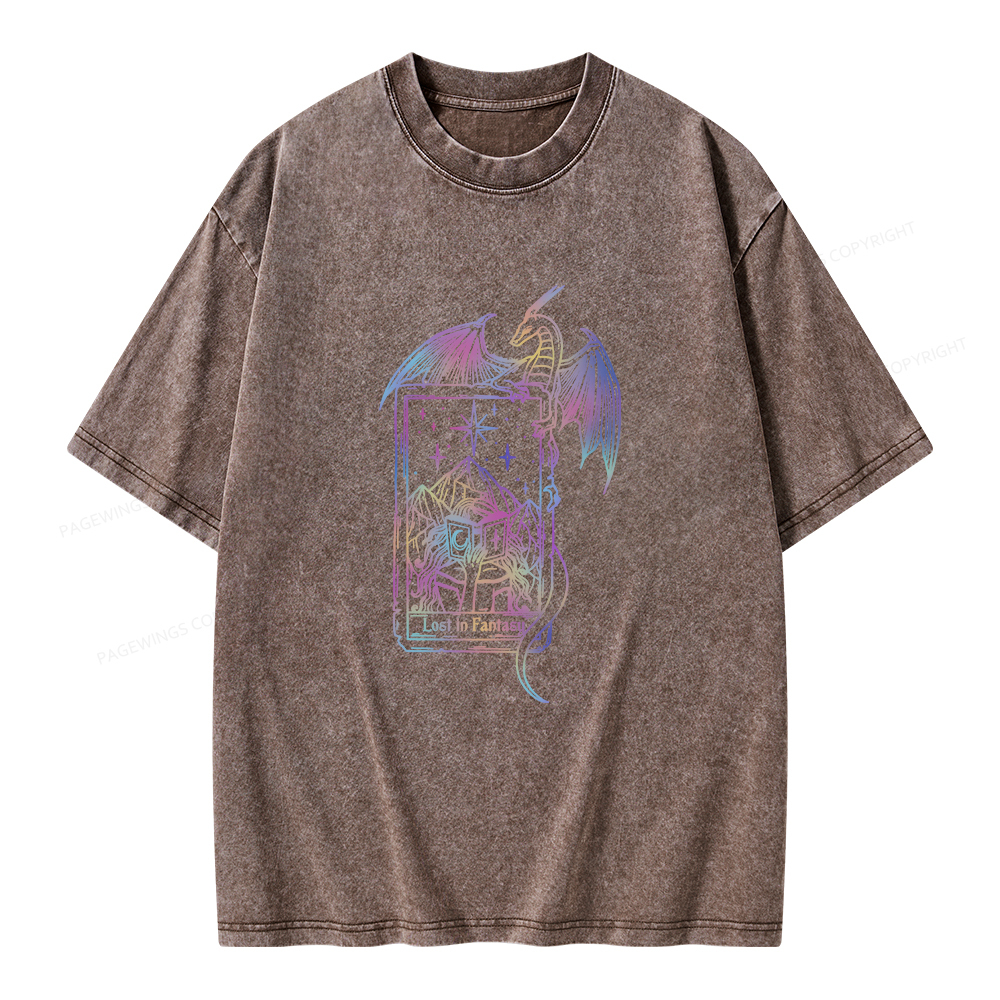 Pagewings Lost In Fantasy Unisex Washed T-shirt