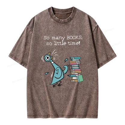 Pagewings So Many Books So Little Time Unisex Washed T-shirt