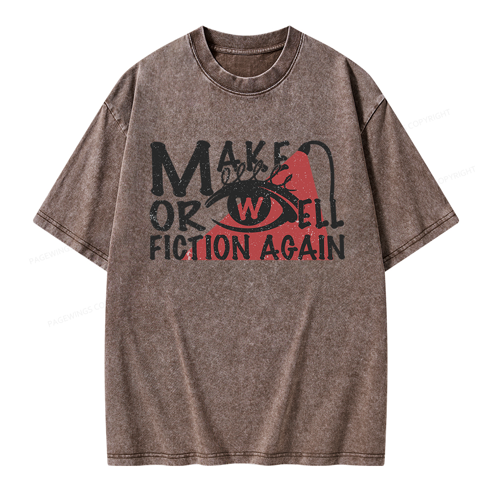 Pagewings Make Orwell Fiction Again Unisex Washed T-shirt