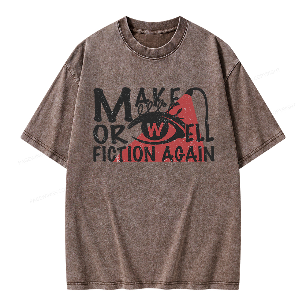 Pagewings Make Orwell Fiction Again Unisex Washed T-shirt