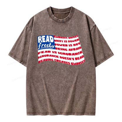Pagewings Read Freely Empathy Unites Unisex Washed T-shirt