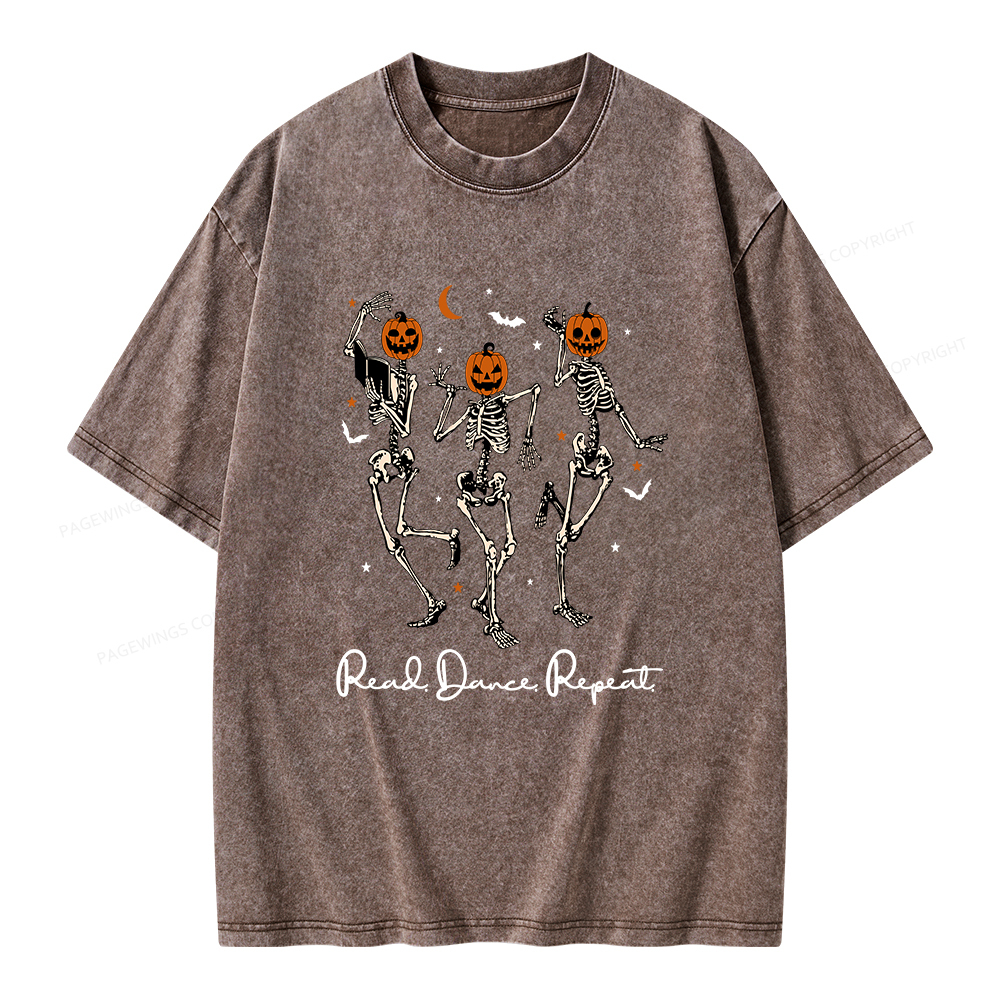 Pagewings Read Dance Repeat Unisex Washed T-shirt