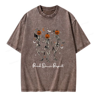 Pagewings Read Dance Repeat Unisex Washed T-shirt