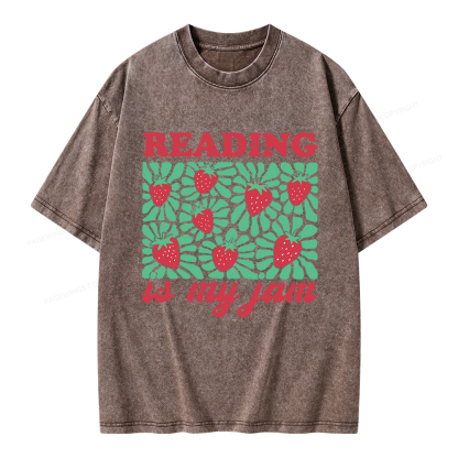 Pagewings Reading Is My Jam Unisex Washed T-shirt