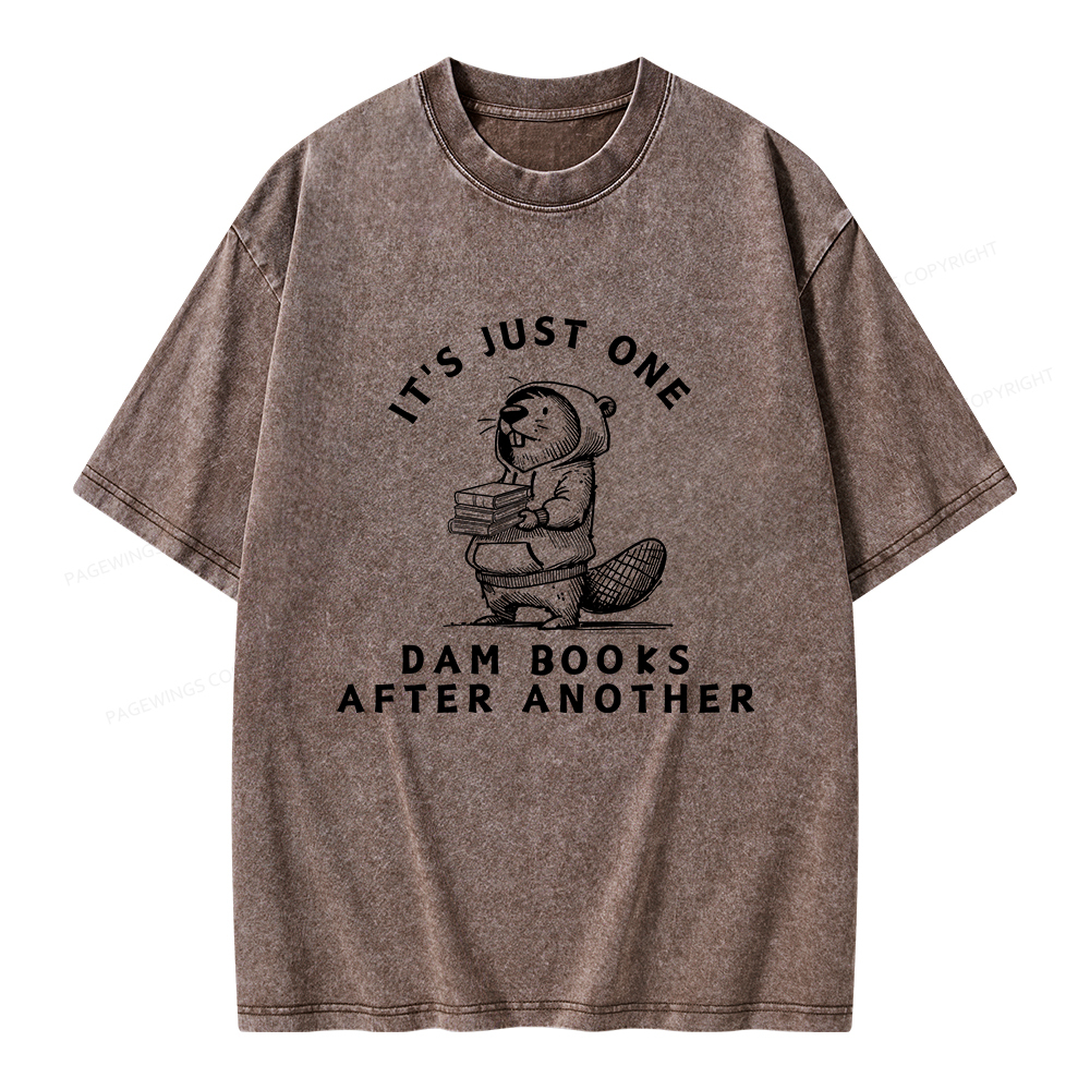 Pagewings It’s Just One Dam Books After Another Unisex Washed T-shirt