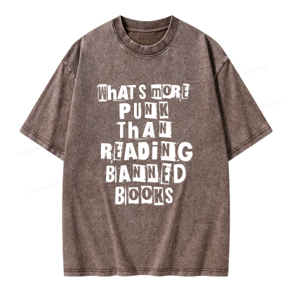 Pagewings What’s More Punk Than Reading Banned Books Unisex Washed T-shirt