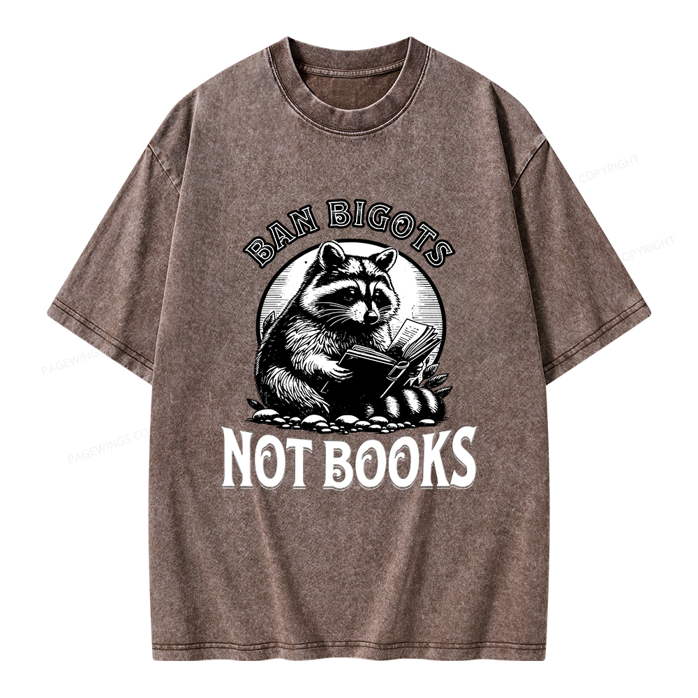Pagewings Ban Bigots Not Books Unisex Washed T-shirt