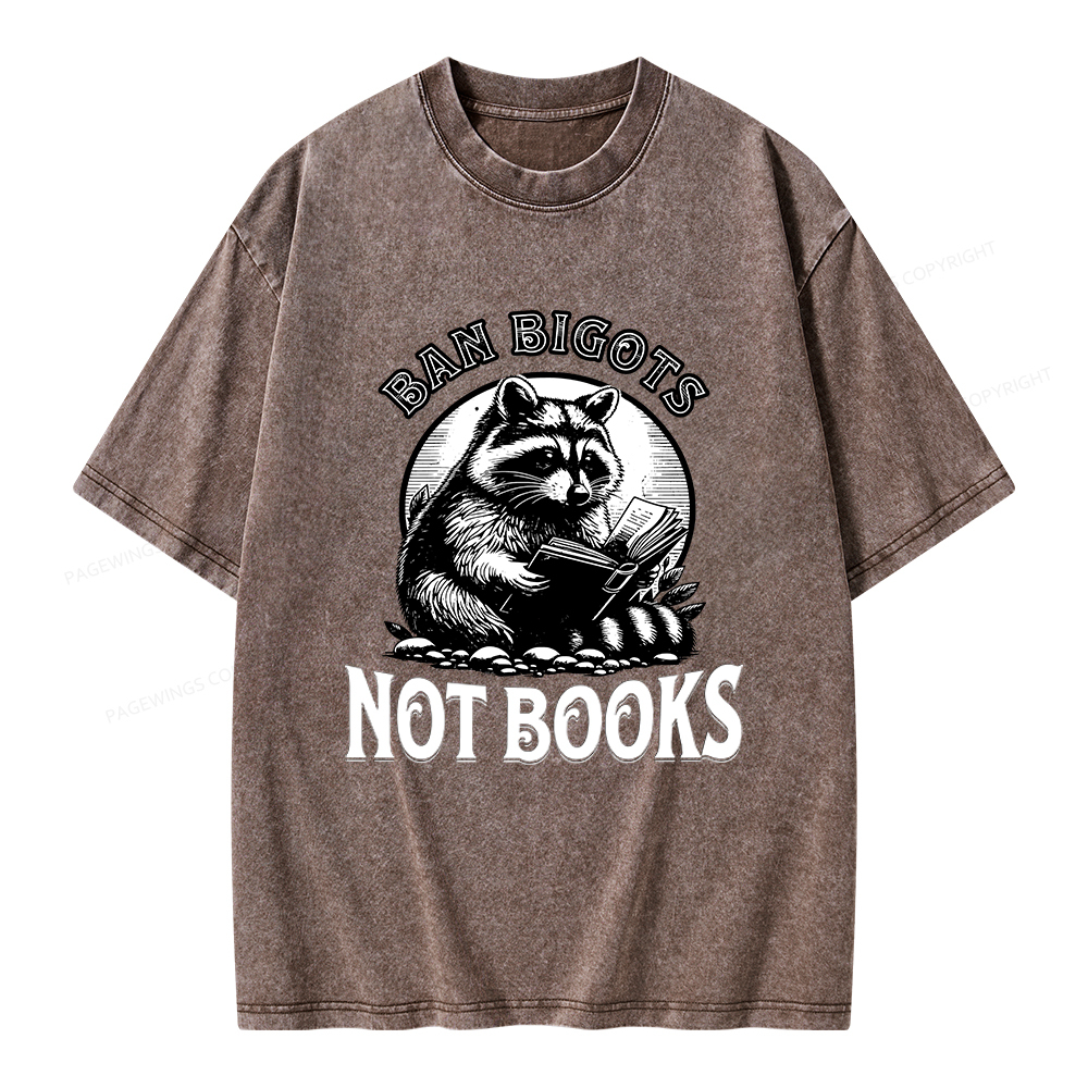 Pagewings Ban Bigots Not Books Unisex Washed T-shirt