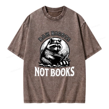 Pagewings Ban Bigots Not Books Unisex Washed T-shirt