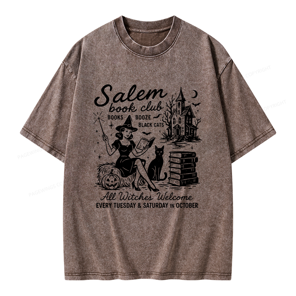 Pagewings Salem Book Club Unisex Washed T-shirt