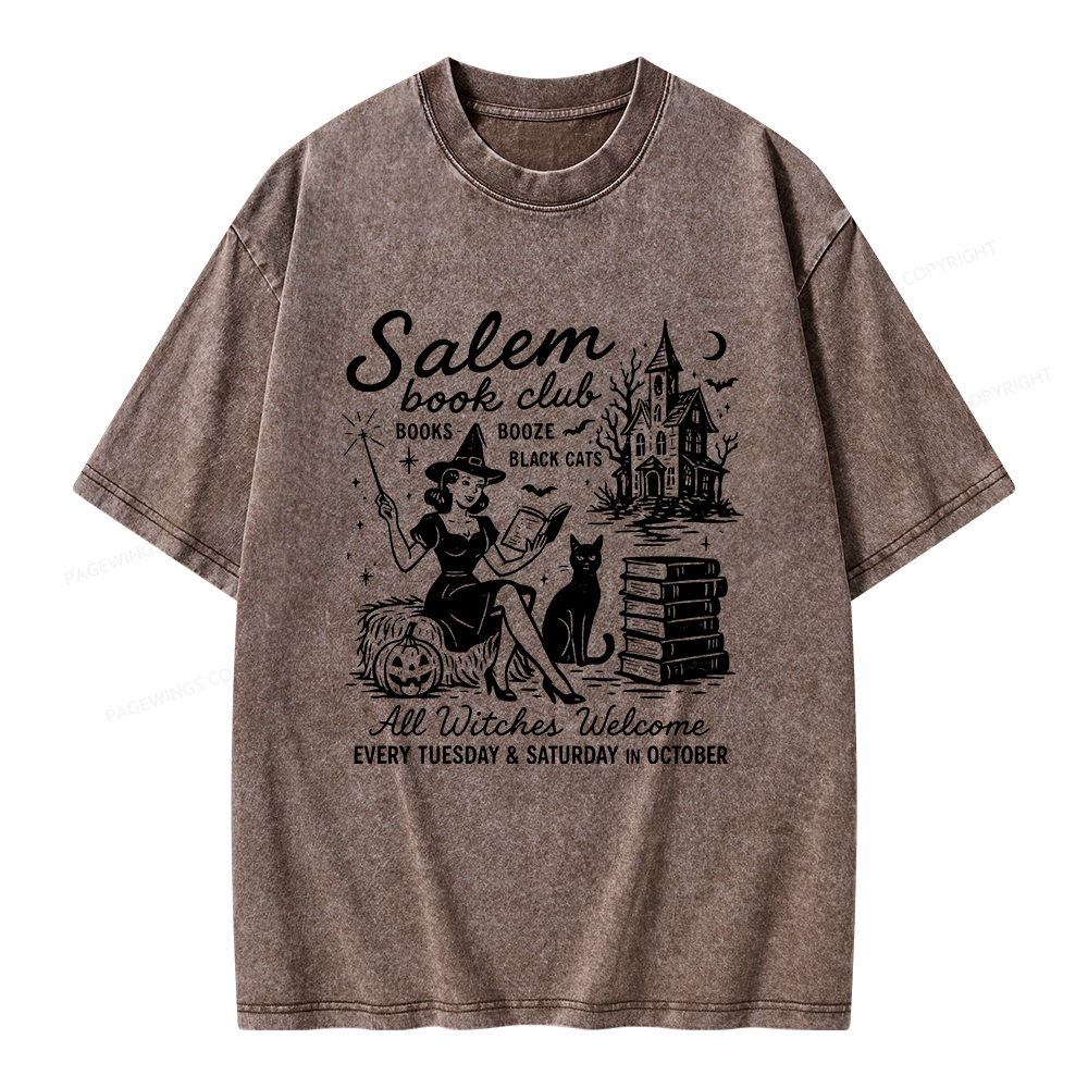Pagewings Salem Book Club Unisex Washed T-shirt
