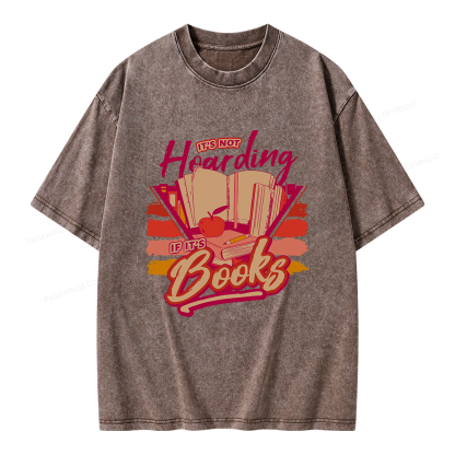 Pagewings It's Not Hoarding If It's Books Unisex Washed T-shirt