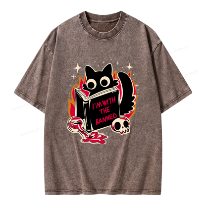 Pagewings I‘m With The Banned Unisex Washed T-shirt