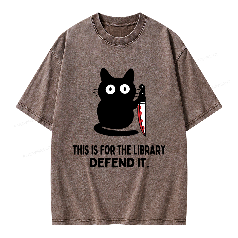 Pagewings This Is For The Library Defend It Unisex Washed T-shirt