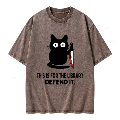 Pagewings This Is For The Library Defend It Unisex Washed T-shirt