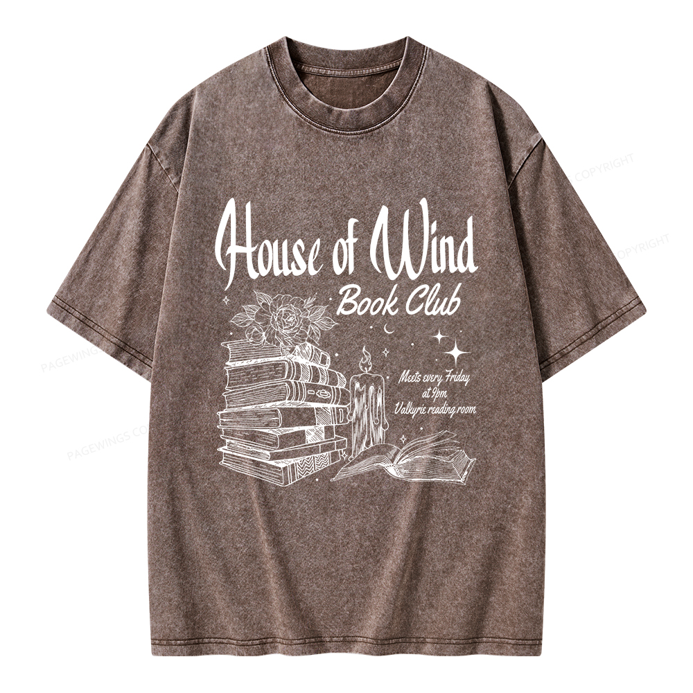 Pagewings House Of Wind Book Club Unisex Washed T-shirt