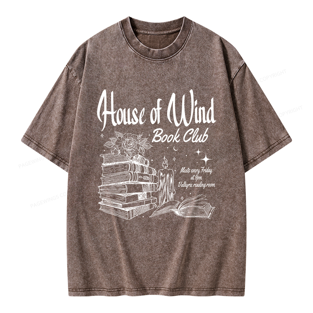 Pagewings House Of Wind Book Club Unisex Washed T-shirt