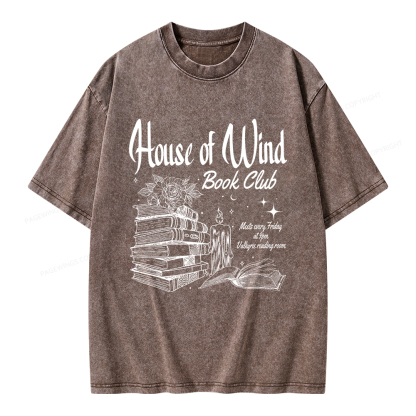Pagewings House Of Wind Book Club Unisex Washed T-shirt