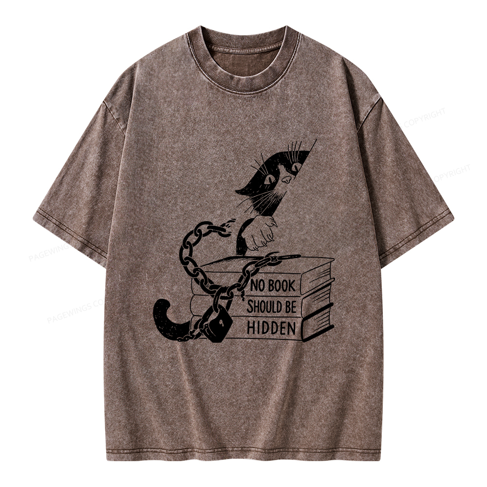 Pagewings No Book Should Be Hidden Unisex Washed T-shirt