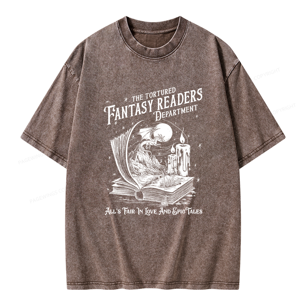 Pagewings The Tortured Fantasy Readers Department Unisex Washed T-shirt
