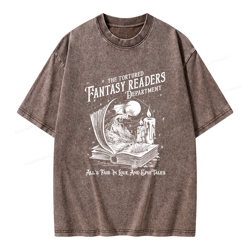 Pagewings The Tortured Fantasy Readers Department Unisex Washed T-shirt