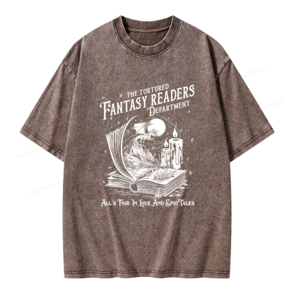 Pagewings The Tortured Fantasy Readers Department Unisex Washed T-shirt