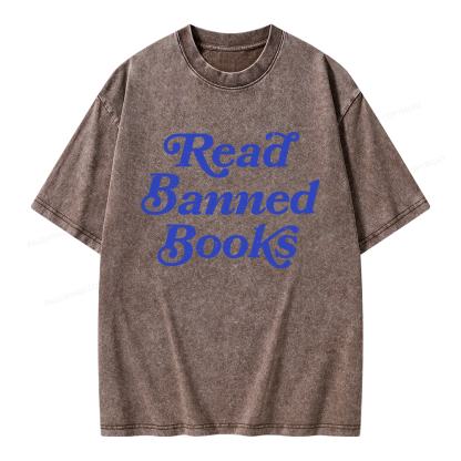 Pagewings Read Banned Books Unisex Washed T-shirt
