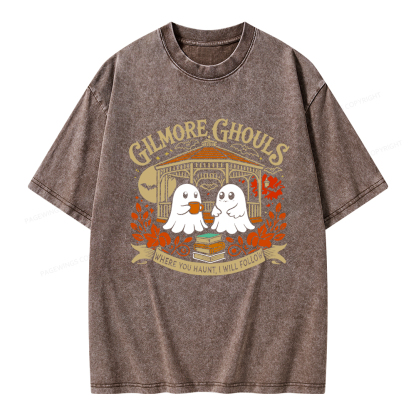 Pagewings Gilmore Ghouls Unisex Washed T-shirt