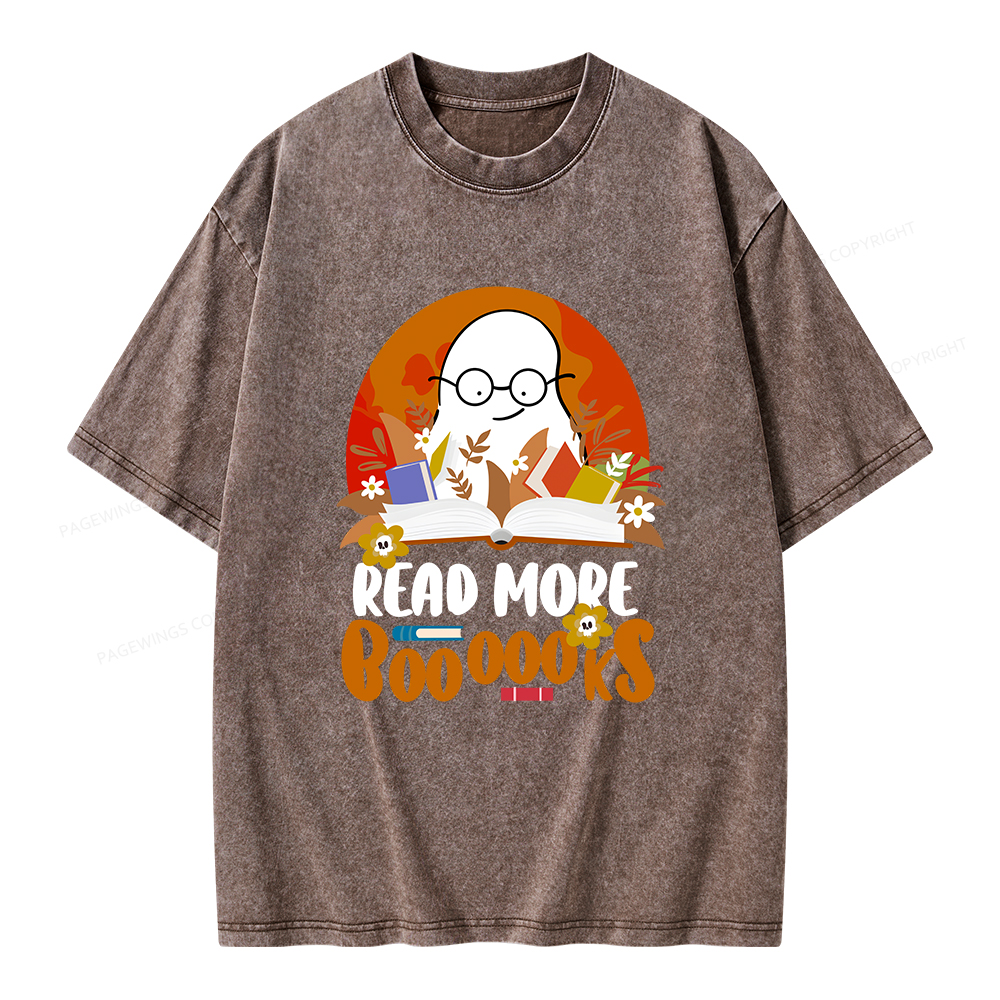 Pagewings Read More Books Halloween Unisex Washed T-shirt