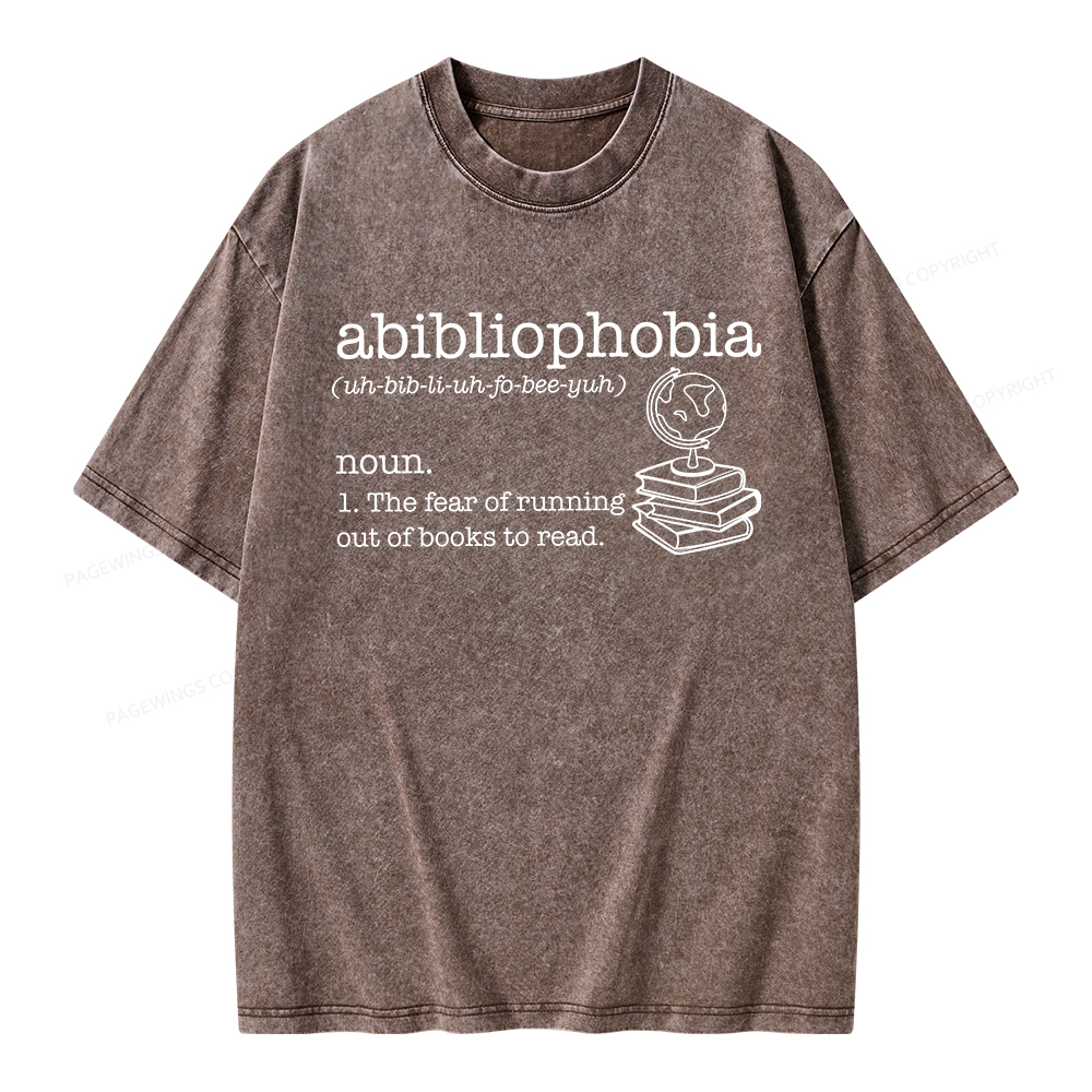 Pagewings Abibliophobia Unisex Washed T-shirt