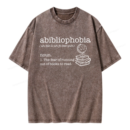 Pagewings Abibliophobia Unisex Washed T-shirt