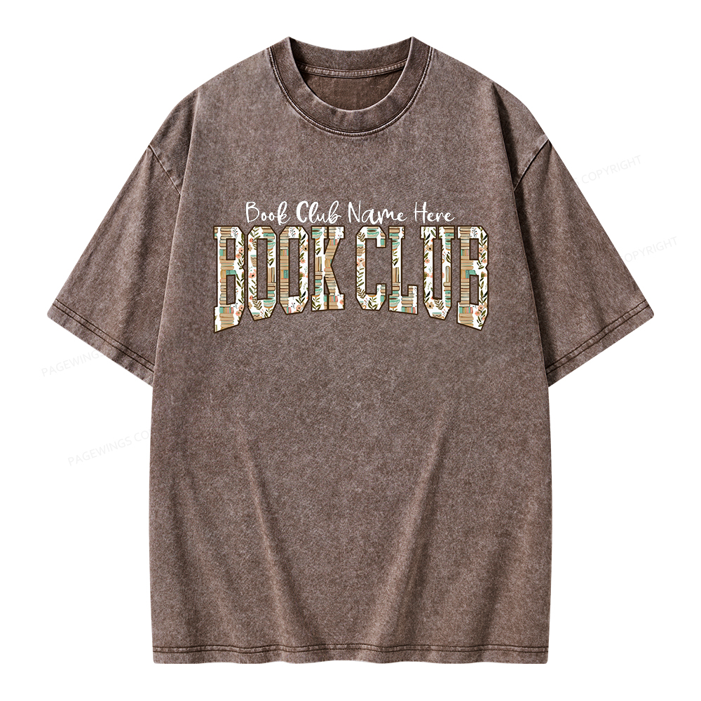 Pagewings Personalized Book Club Unisex Washed T-shirt